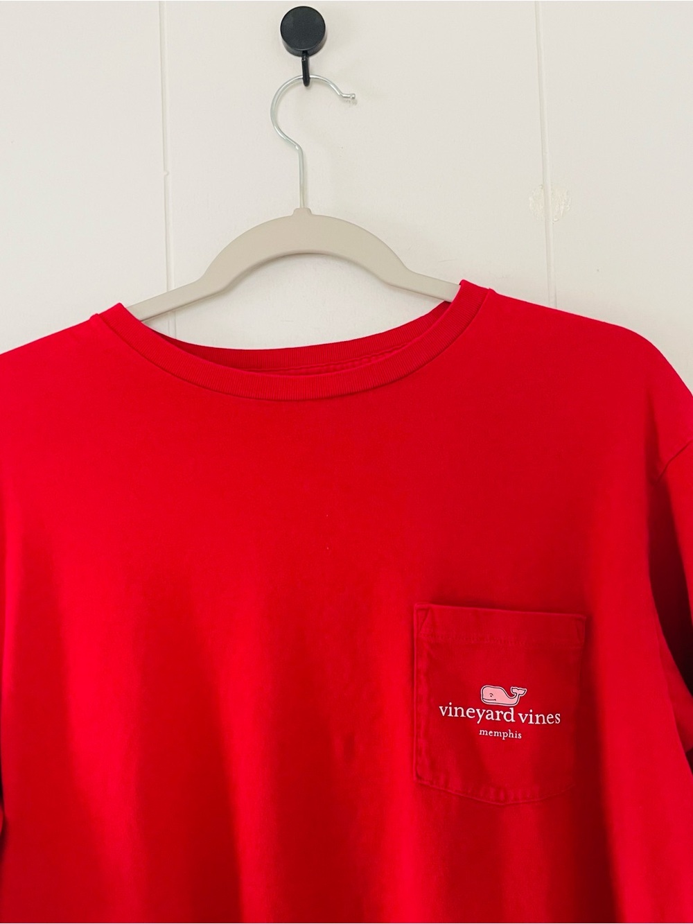 Vineyard Vines Men's Bright Red Long-Sleeve Pocket Tee - Picture 2 of 8